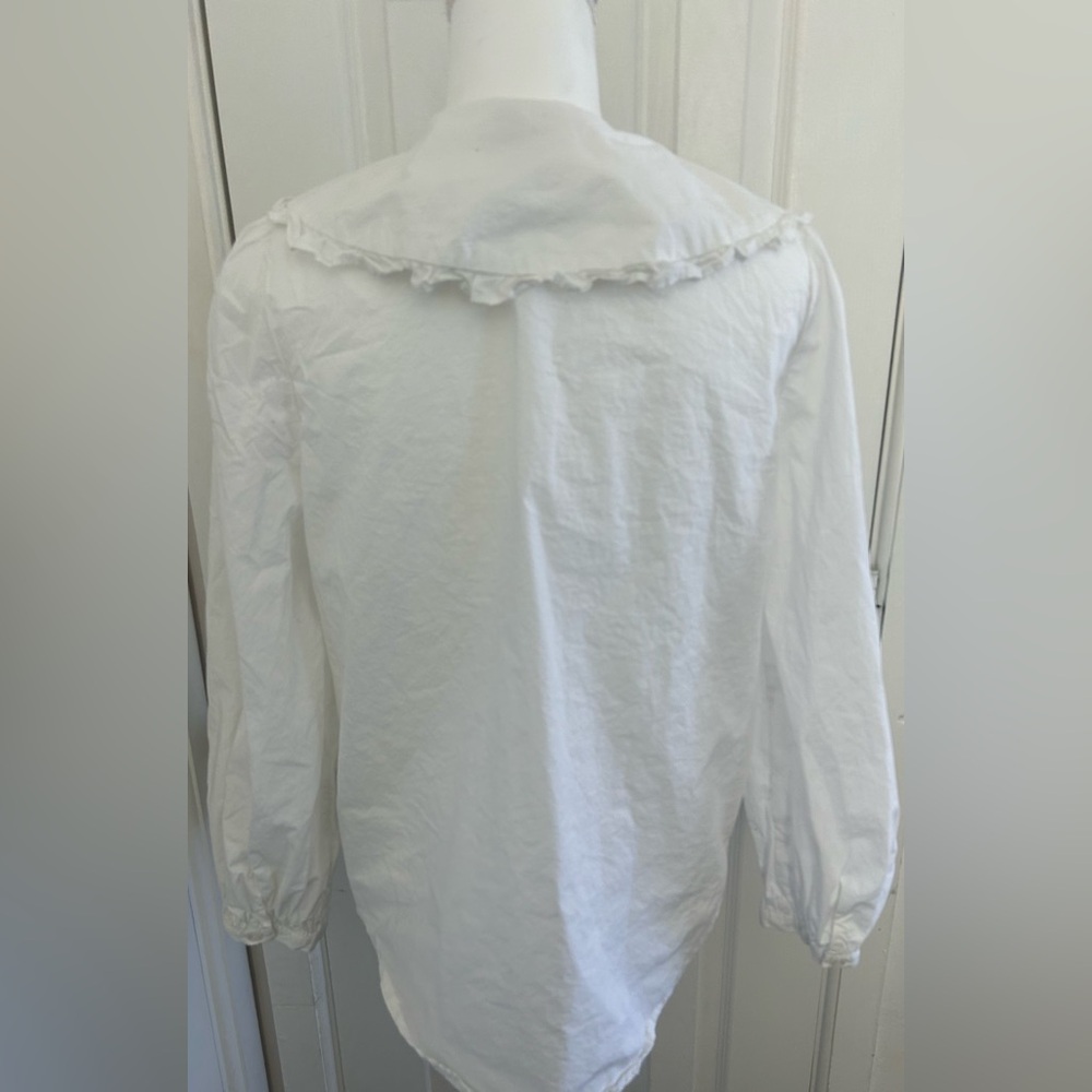 White Ruffle Collar Button-Up - Picture 3 of 5